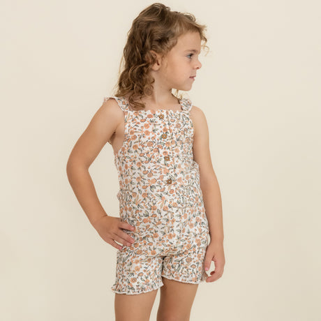 Organic Flutter Jumpsuit - Magnolia - HoneyBug 