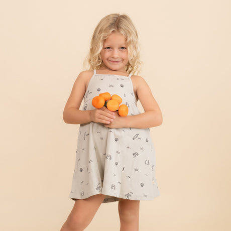 Organic Tie Back Strap Dress - Surf - HoneyBug 