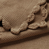 Organic Cotton Scalloped Baby Blanket - Brown - HoneyBug 