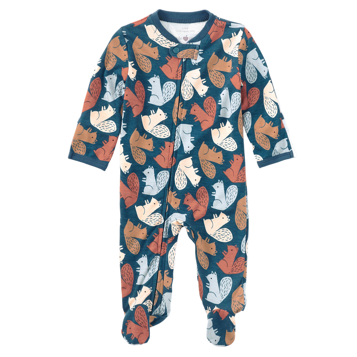 Bamboo Blend Zip Footie - Squirrel Scurry
