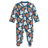 Bamboo Blend Zip Footie - Squirrel Scurry