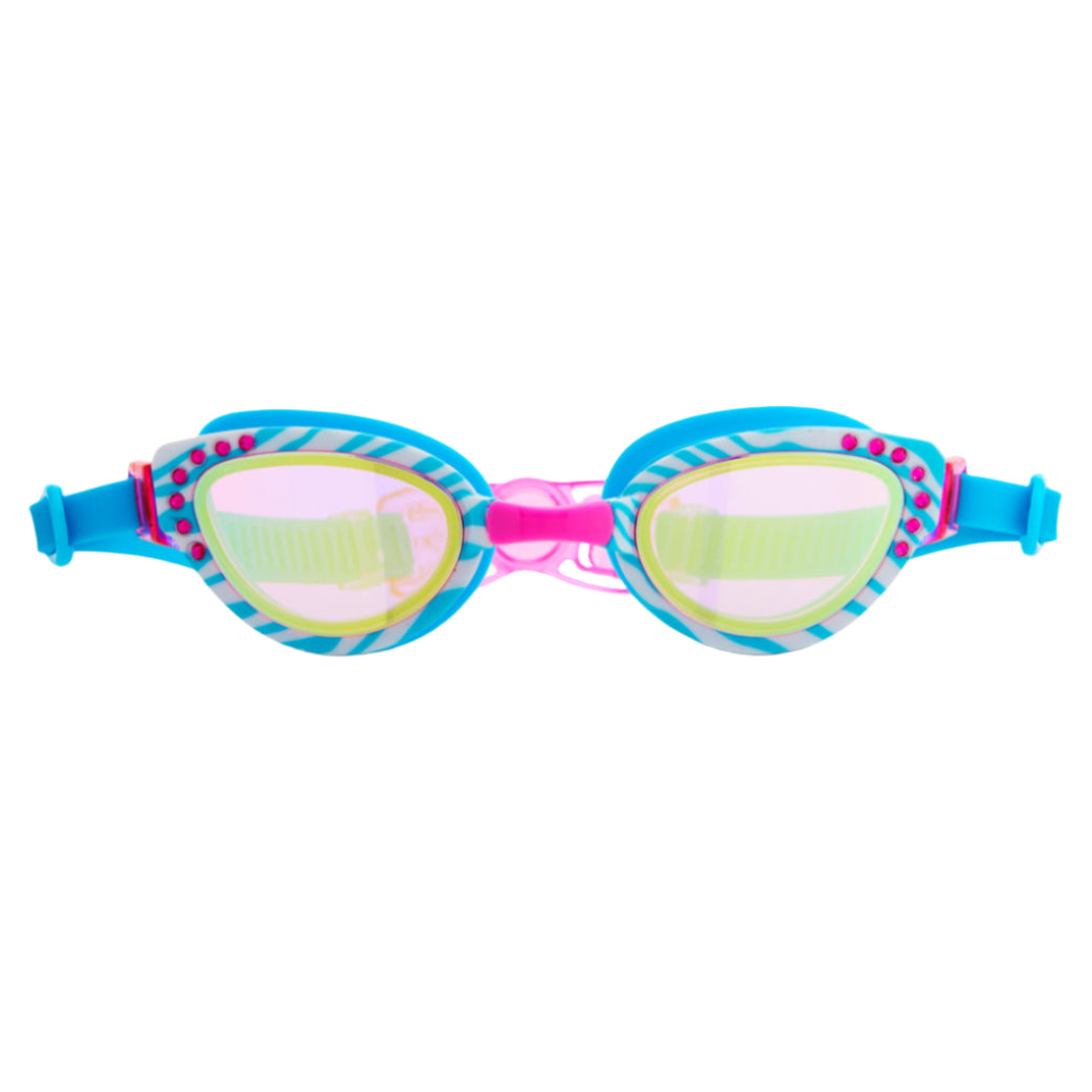 Cleo in Bella Blue Girl Kids' Swim Goggles - HoneyBug 