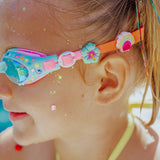 Barrier Reef Blue Tropical Getaway Girl Kids' Swim Goggles - HoneyBug 
