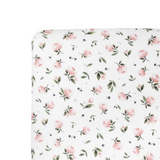 Stretch Knit Crib Sheet - Watercolor Rose - HoneyBug 