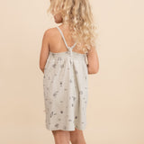 Organic Tie Back Strap Dress - Surf - HoneyBug 