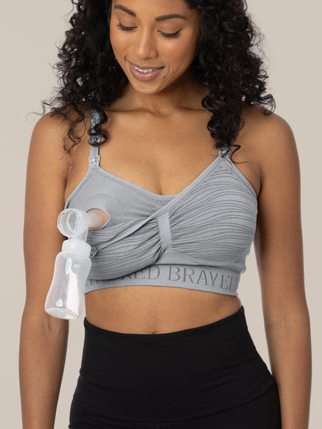 Sublime® Hands-Free Pumping & Nursing Bra | Grey - HoneyBug 