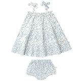 Organic Tiered Dress - Blue Vines - HoneyBug 