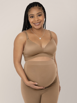 Minimalist Hands-Free Pumping & Nursing Plunge Bra | Latte - HoneyBug 