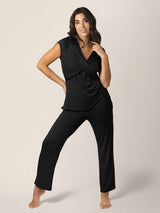 Davy Nursing & Maternity Pajama Set | Black - HoneyBug 