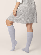 Premium Maternity Compression Socks (2-Pack) | Soft Pink & Grey Heather - HoneyBug 