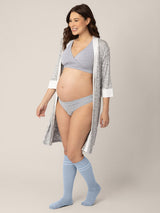 Premium Maternity Compression Socks (2-Pack) | Stone Blue & Black - HoneyBug 