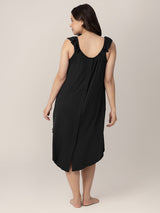 Ruffle Strap Labor & Delivery Gown | Black - HoneyBug 