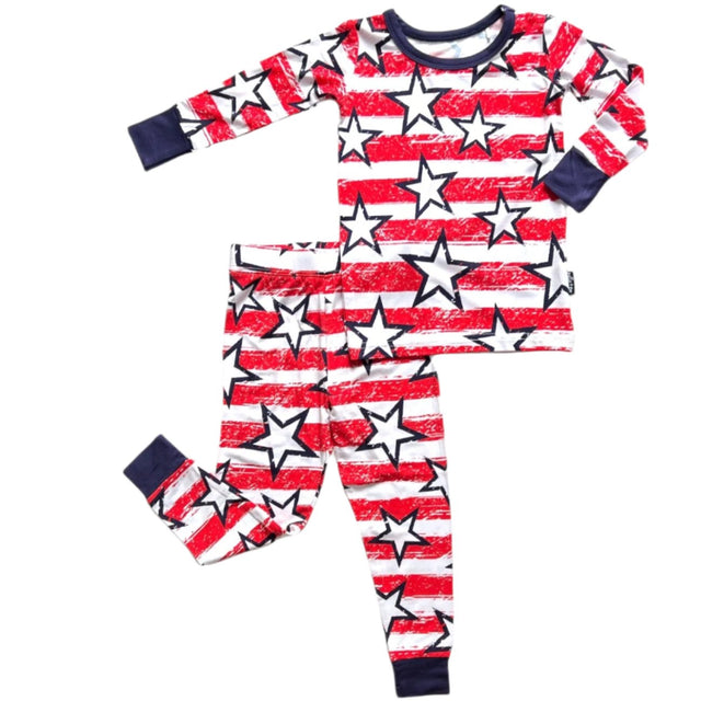 LONG SLEEVE 2 PIECE SETS- Stars + Stripes - HoneyBug 