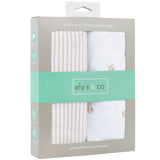 Pack N Play I Portable Crib Sheet Set - Mauve Tulip & Stripes - HoneyBug 