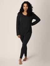 Bamboo Nursing & Maternity Long Sleeve T-shirt | Black - HoneyBug 