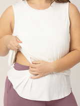 Bamboo Nursing & Maternity Tank | White - HoneyBug 