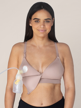 Minimalist Hands-Free Pumping & Nursing Plunge Bra | Lilac Stone - HoneyBug 