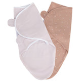 Adjustable Swaddle Blanket - Mauve Tulips & Stripes - HoneyBug 