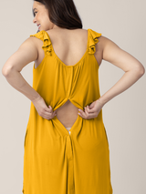 Ruffle Strap Labor & Delivery Gown | Honey - HoneyBug 