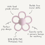 Daisy Rattle Teether - Soft Lilac - HoneyBug 