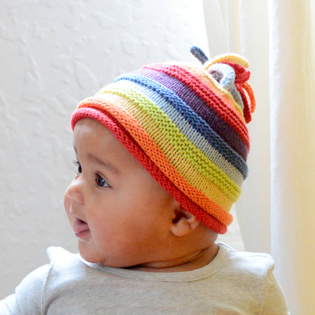 Rainbow Stripey Hat - HoneyBug 