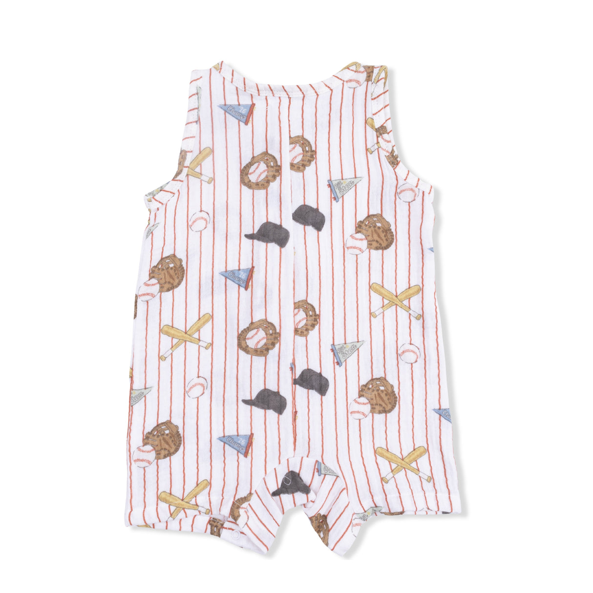 Vintage Baseball Stripe  - Sleeveless Shortie Romper