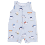 Baseballs Playing Baseball - Sleeveless Shortie Romper