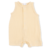 Solid Muslin Italian Straw - Sleeveless Shortie Romper