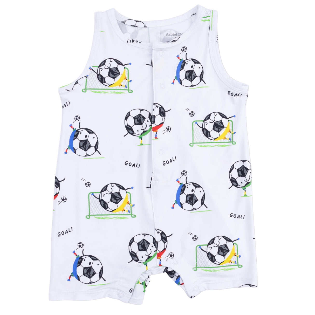 Soccer Balls Playing Soccer  Blue - Sleeveless Shortie Romper