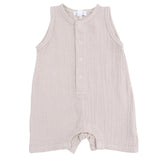 Solid Muslin French Oak - Sleeveless Shortie Romper