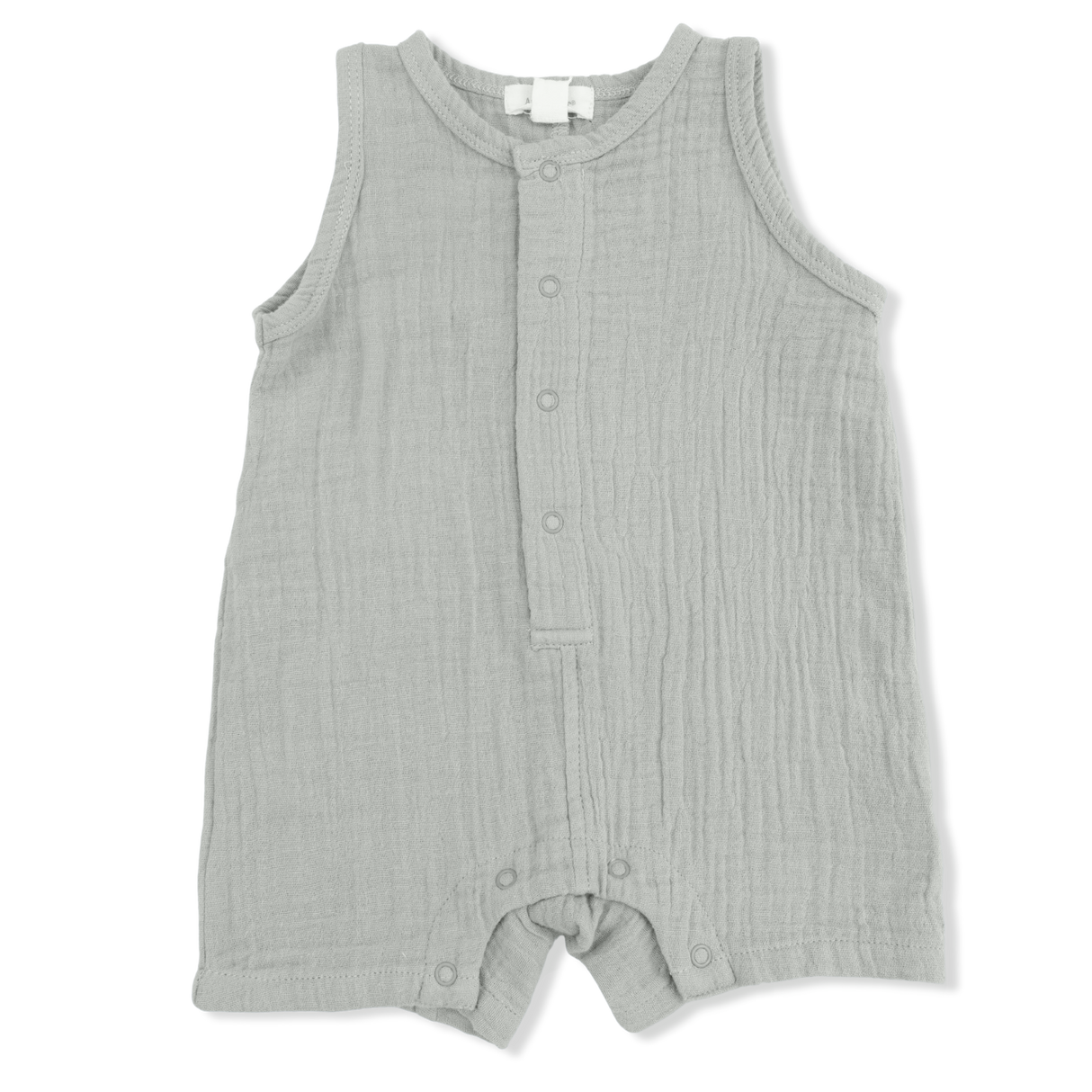 Solid Muslin Desert Green - Sleeveless Shortie Romper