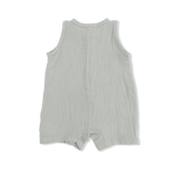 Solid Muslin Desert Green - Sleeveless Shortie Romper