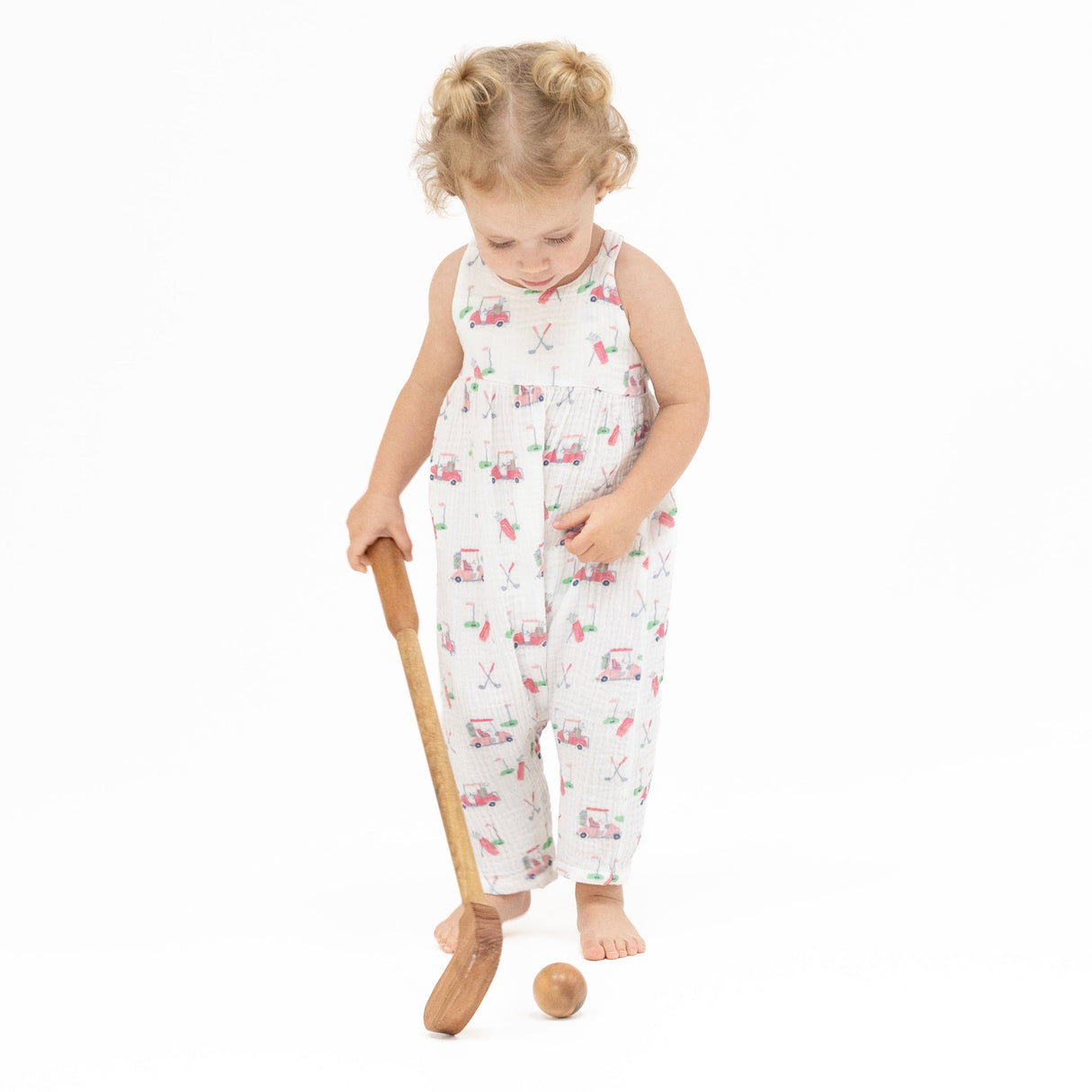Baby Golf Carts Pink - Tie Back Romper