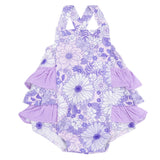 Lacy Lavender Floral - Ruffle Sunsuit