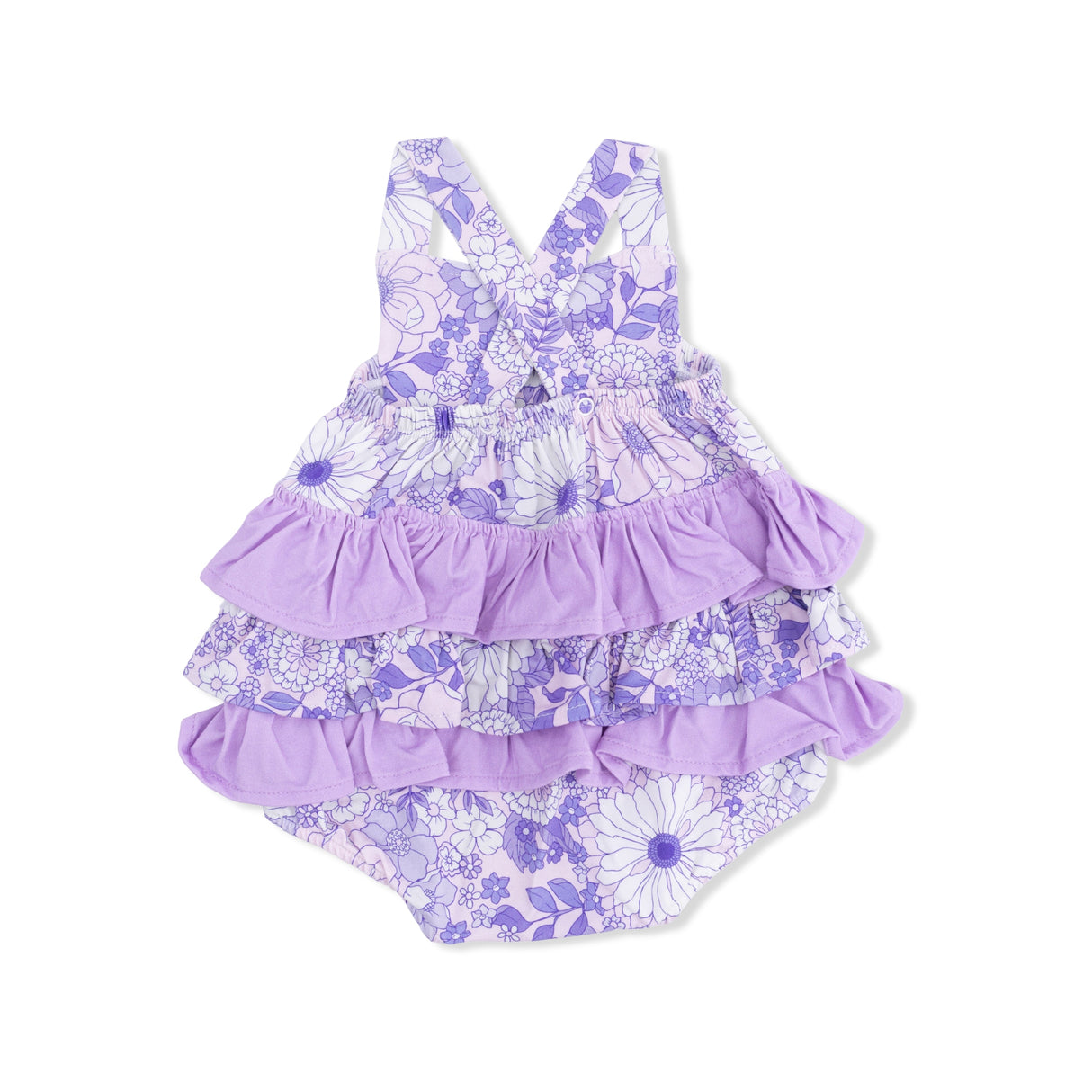 Lacy Lavender Floral - Ruffle Sunsuit