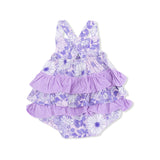 Lacy Lavender Floral - Ruffle Sunsuit