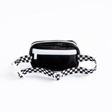 Check Strap Black Belt Bag