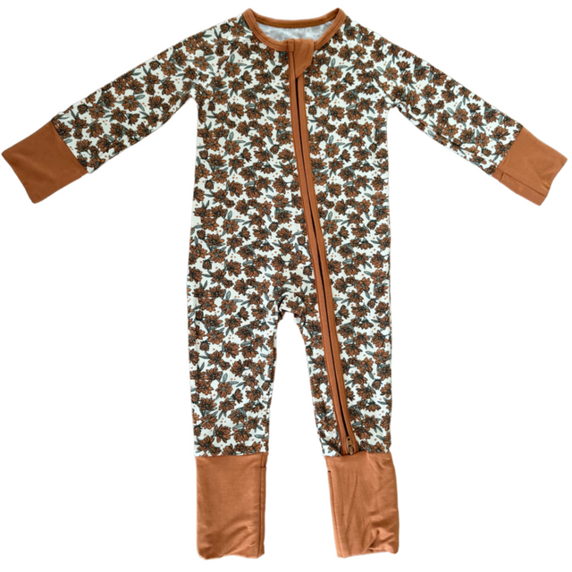 Cream Magnolia Bamboo Zipper - HoneyBug 