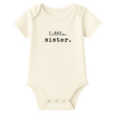 Little Sister Organic Cotton Short Sleeve Baby Bodysuit - HoneyBug 