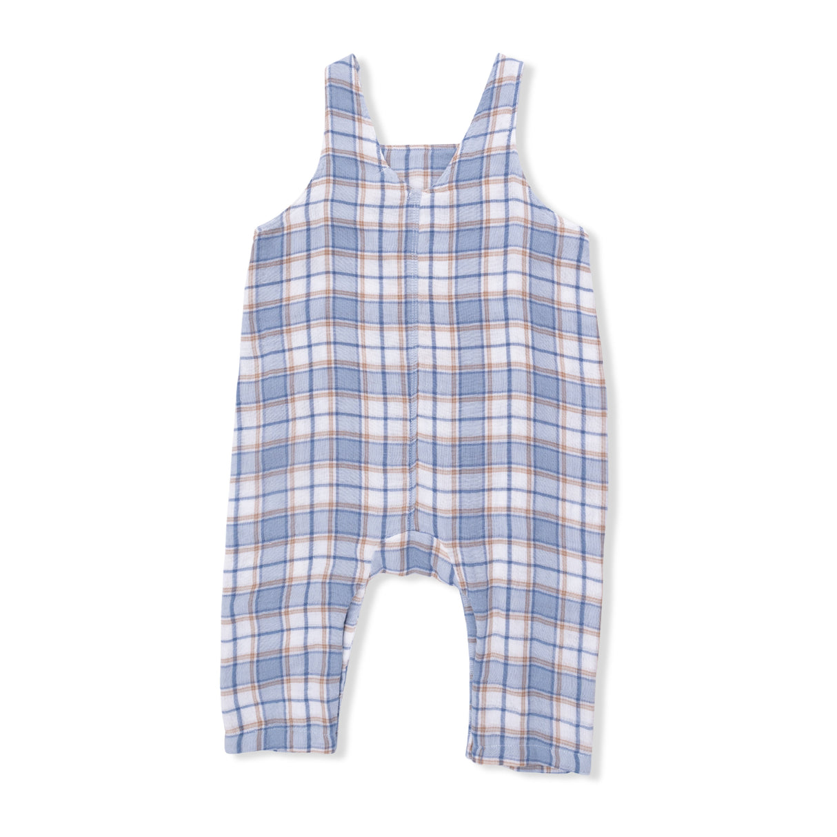 Western Boot Plaid - Crew Neck Tee with Overalls