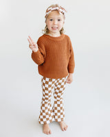 Checkered Flare Pants | Copper - HoneyBug 