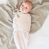 Adjustable Swaddle Blanket - Mauve Tulips & Stripes - HoneyBug 