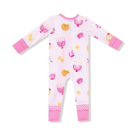 Convertible Romper - Hanukkah - Pink - HoneyBug 