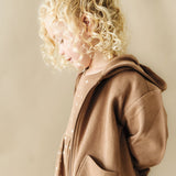 Organic Baby Toddler Hooded Jacket - Cocoa - HoneyBug 