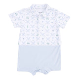 Golf Trellis Blue - Short Playsuit
