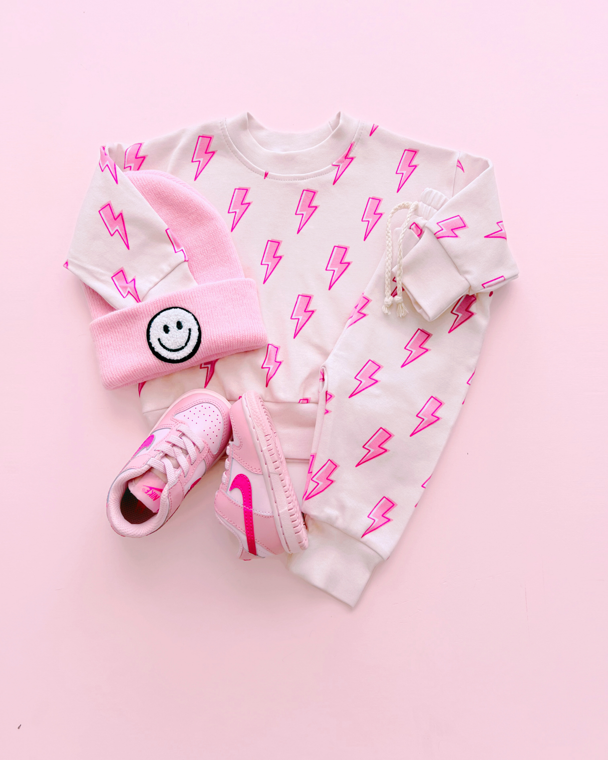Jogger Set | Pink Bolts - HoneyBug 
