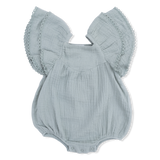Solid Muslin Jadeite - V-Neck Bubble