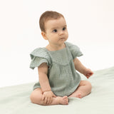 Solid Muslin Jadeite - V-Neck Bubble