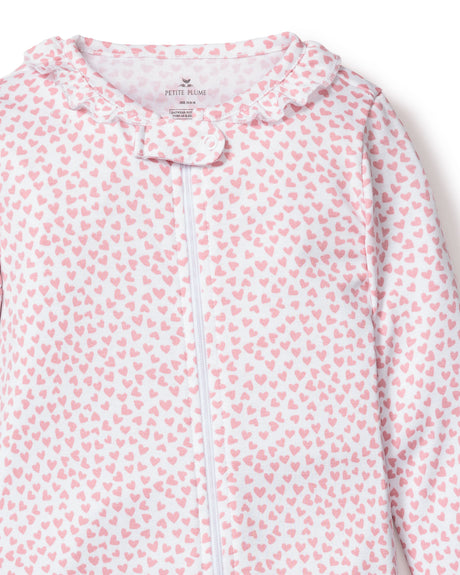 Baby's Pima Ruffle Collar Romper in Sweethearts