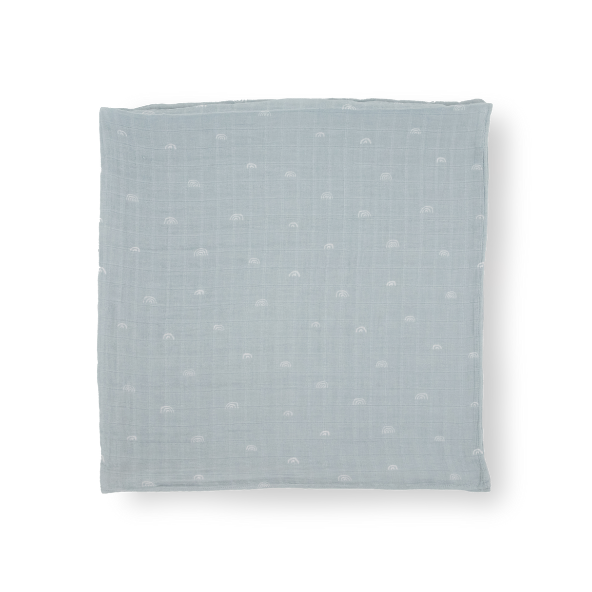 Cotton Muslin Swaddle Blanket - Blue Rainbow - HoneyBug 